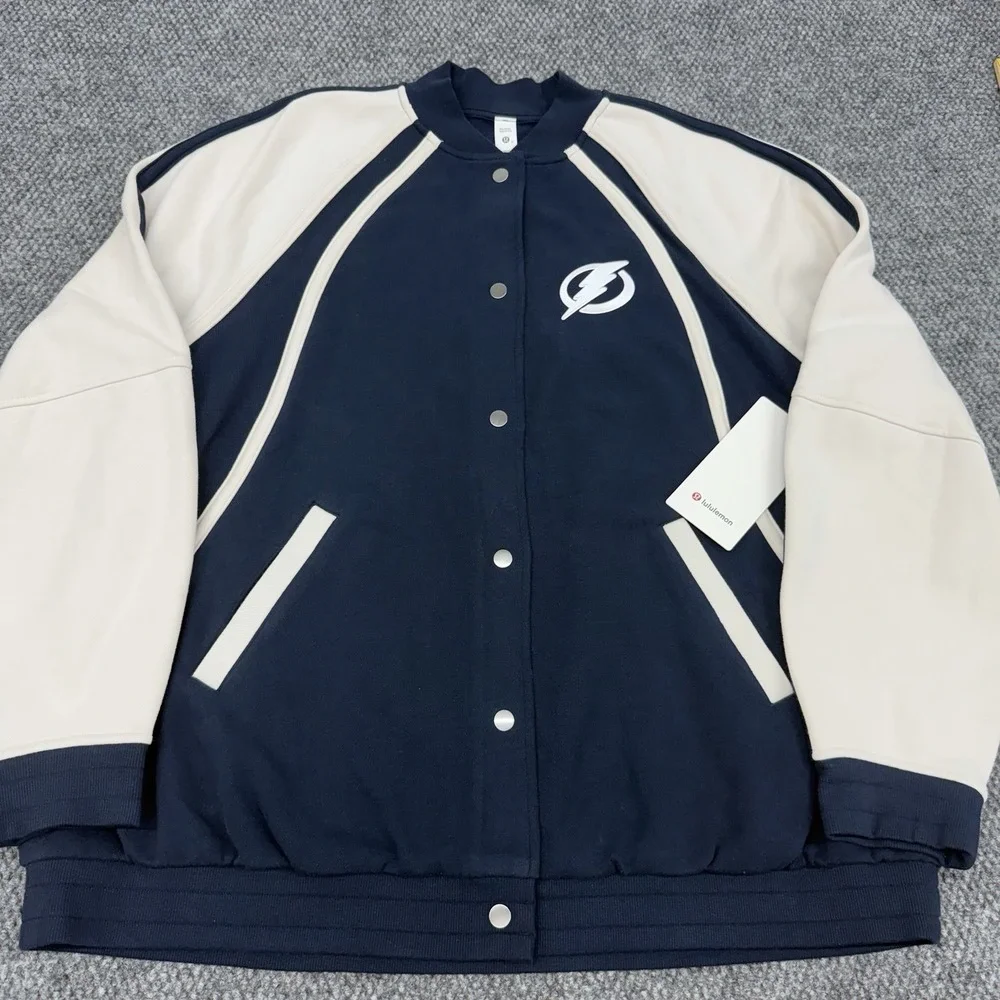 $200 Lululemon x Tampa Bay Lightning XL/XXL Oversized Snap Varsity NHL Jacket